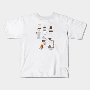 Coffee Pattern List Vintage Retro Japan Kids T-Shirt